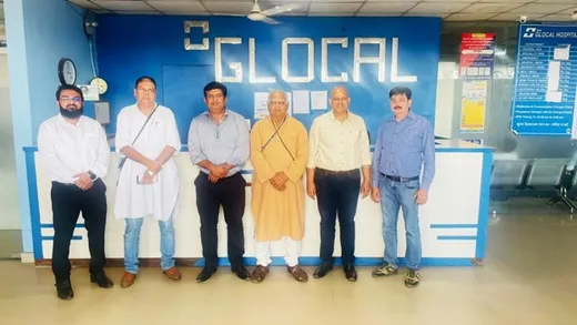 With Vijay Mahajan (in Kurta) at a Glocal Hospital