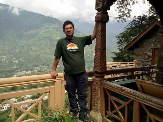 Aritro enjoying the scenic beauty of the hills
