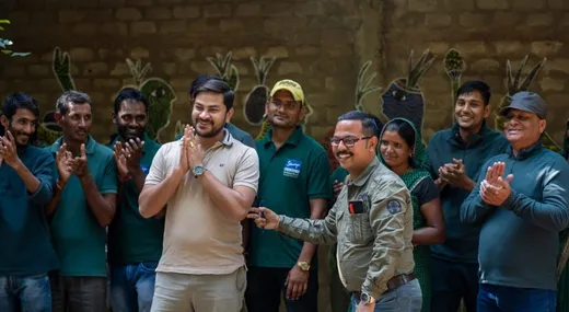 With team at felicitation ceremony of Madhuban