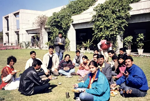 Lunching in the lawns outside the dining hall. We did this quite often in the winter though we didn’t always carry a camera. In our days, we all had to take turns in small groups to buy fresh produce for the kitchen from Nehru Nagar open market. Many of us learnt the price and, at times, names of vegetables for the first time because of that.