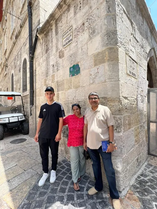 At Via Dolorosa, the route believed to have been taken by Christ through Jerusalem to Calvary