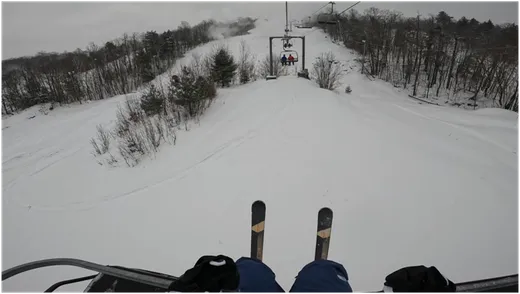 View from a chairlift at Mont Edelweiss, Quebec.