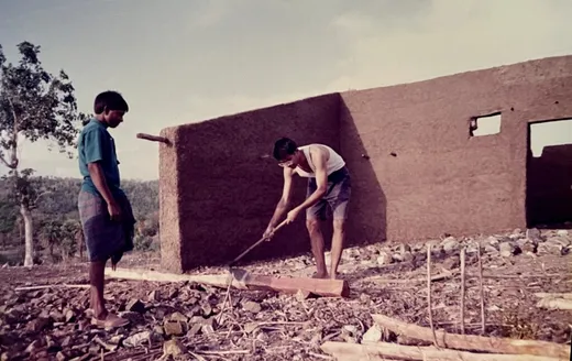 First Organizational Training with Seva Mandir in the Phulwari ki Nal wildlife sanctuary where I realized that the forest dweller only had an axe to fell and carve the logs for everything including building his new dwelling. That’s me in the photo lending a hand or trying my hand at shaping the log into a rafter while