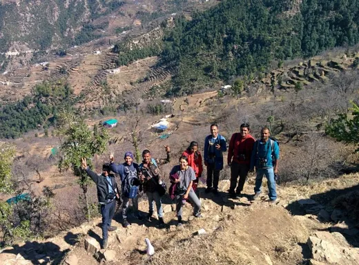 February 2020, a few weeks before the lockdown. The team that discovered Eversmann's Redstart. Some of these people (Jennifer - Centre in gray and Jagdish Negi to her immediate left form the core of India’s Nature)