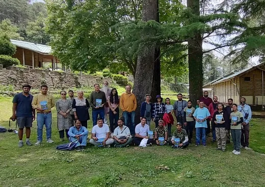 May 2023 (Maheskhan Uttarakhand) at the launch of a book titled Bird Tales from the Himalayas, Ajay Sharma (mustard shirt in the centre ) and his daughter, Tanvi (to his left - facing) were part of this event.