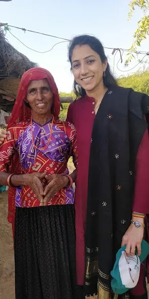 With project beneficiary of solar pump at Khadir