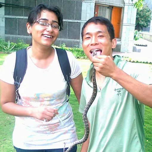 With classmates Apoorva with python @IIFM Campus