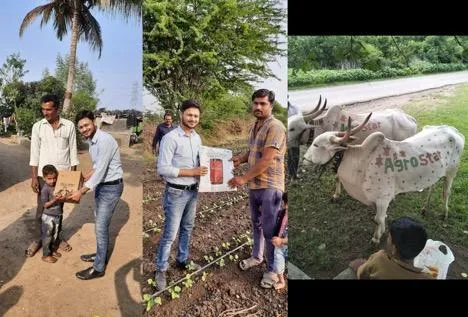 Amit delivering happiness at farmer's doorstep