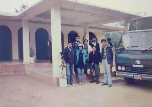 With the field work group in front of the forest rest house in Khajuraho