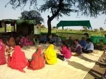 Discussion with the women of the village during a field visit