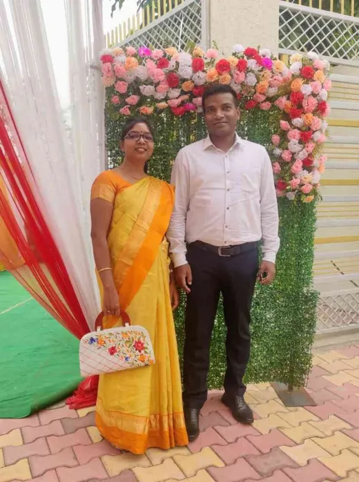 Arun with his wife, Kanchan