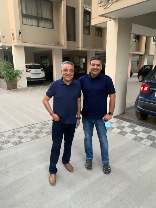 With my buddy and class-mate Santosh Singh in Gandhinagar recently
