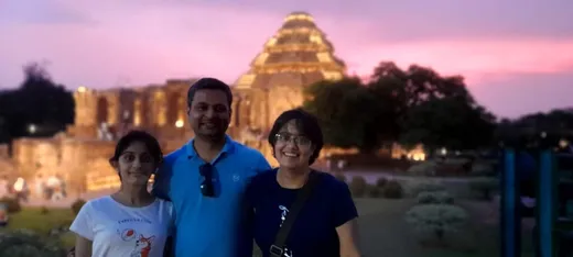 With my wife Indrani and daughter Niharika at Konark