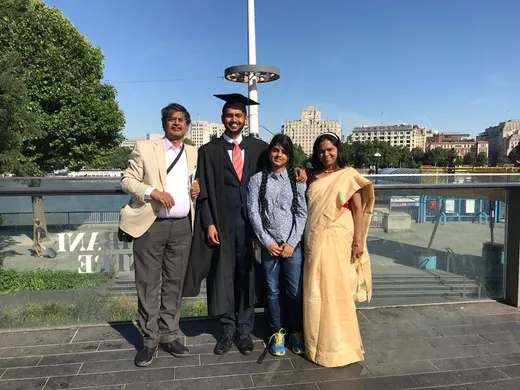 With Jaya my wife, Shreya and Om at his graduation at University College London