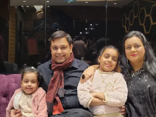 With my better half- Sunny Arora, and daughters Samya & Sanya.