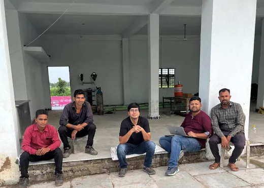 Me (middle), Ankit Patidar (11-13) right , with team. At new plant installation