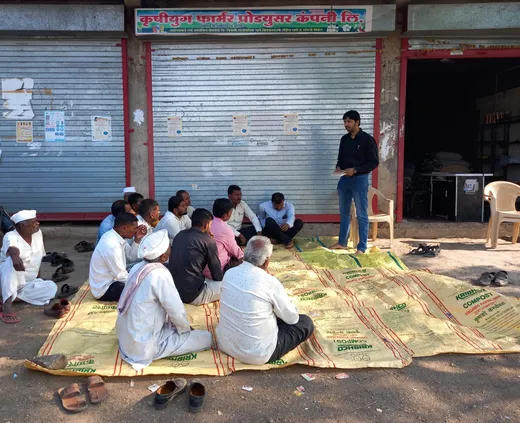 In a discussion with farmers