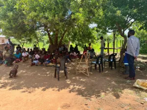 A village bank meeting in Zambia, Africa (2025). I was there to observe the whole process and test the mobile app used to record transactions.