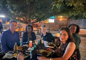 Barbecue dinner in Lusaka with new colleagues