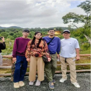 With my Wife & Son and an ex colleague at our Oct 25 vacation in Japan