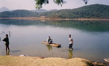 At the serene Tuirial Lake during a memorable short visit to Myanmar via Mizoram, 2006