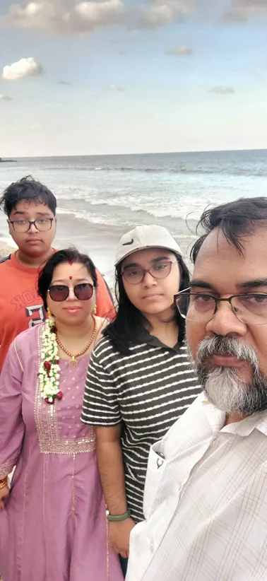 At Wandoor Beach during a memorable family trip to the Andaman Islands, 2025