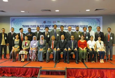 Represented India (back row, fifth from right) at an APO, Japan training programme in Alor Setar, Malaysia, where 14 countries participated, 2014