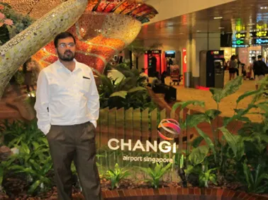 At Singapore Airport while in transit to Malaysia, 2014