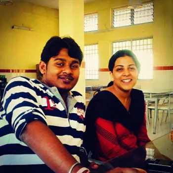 Me and Ruchika in the canteen