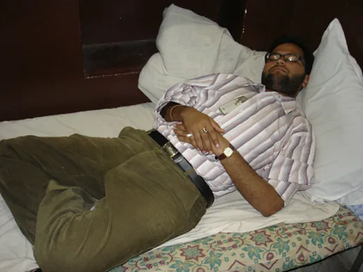 Tired after a days field work in Dausa, ~2005/06