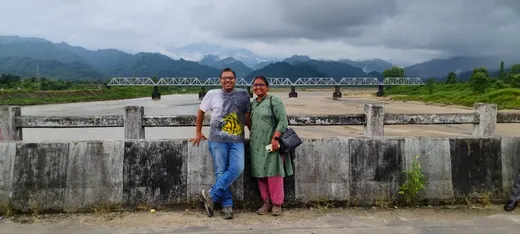 With Better half - Shakti Khare at Dhemaji, Assam during an assignment