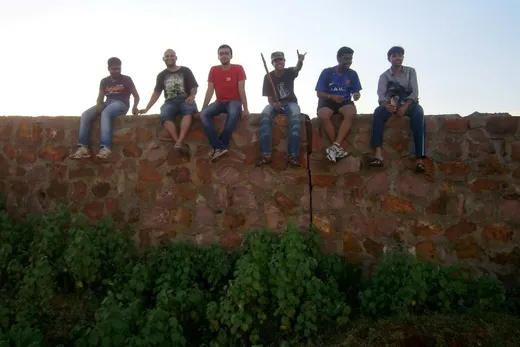 Visit to ‘The Wall’ with friends at IIFM looking over Kaliyasot Dam