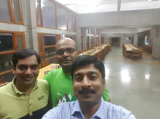With DJ and Krishnan in IIFM Dining Hall