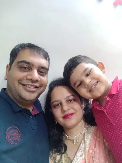 With my best half- Shikha and son-Devansh