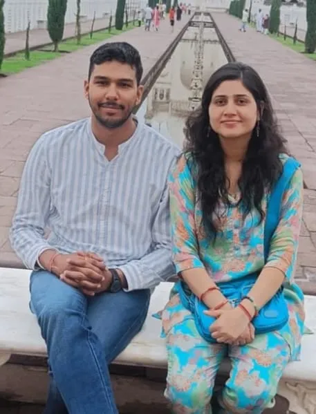 Atul with his better half Shweta Sharma, PFM 2018-20 at Bibi ka Maqbara, Aurangabad