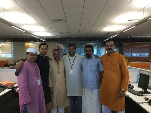 At Axis Bank with colleagues
