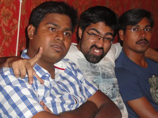 Meeting with friends during visit to campus for convocation