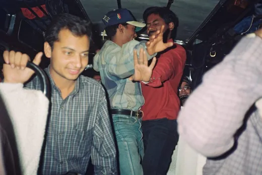 Full blast dance in the bus while travelling to SFRI Jabalpur on a field trip