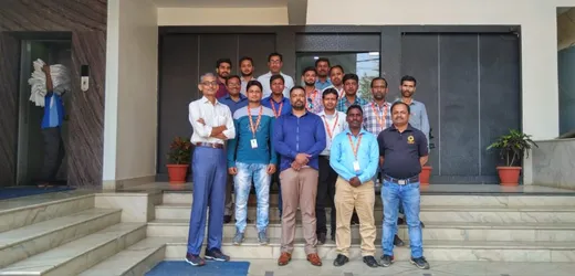 With colleagues from Care, India
