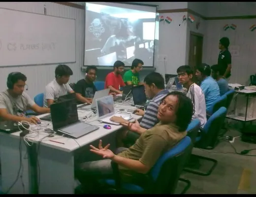 Counter strike Set up in Room 119 with a projector...we used to love playing...