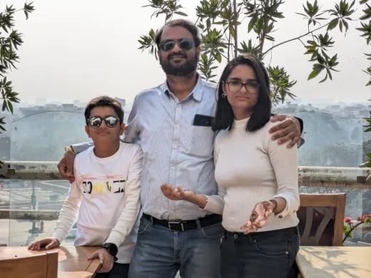 Three reasons to smile 😄 Husband Dr. Nitesh Sukhwani with daughter Kanak and son Pranav