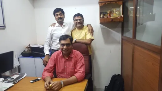 With Rishi and Sudhanshu at Sudhanshu's startup office