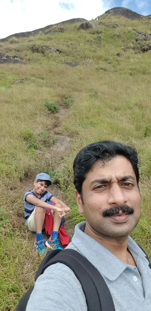 With my son on his 1st trek
