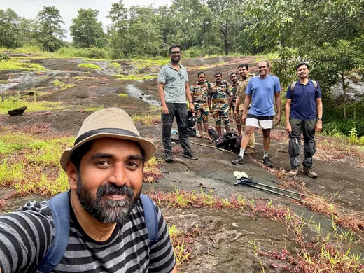 With friends at Thattekkad border trail