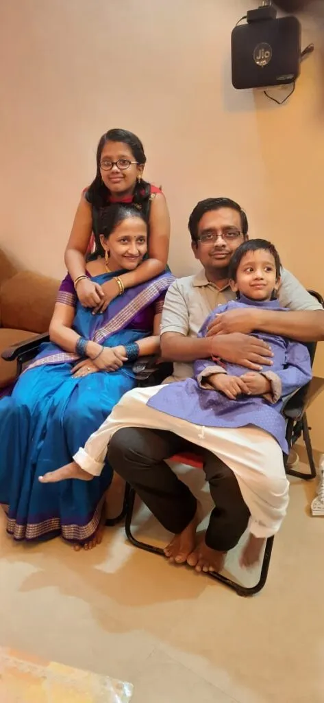 With wife Rupali and his kids, Akshata and Anay.