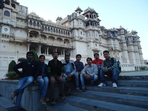 With friends (L-R) Parasuram Aryasilpa Shubham Krishnakumar Suvendu Gaurav Inderjeet and Nershwn