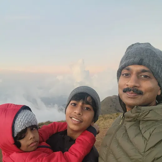 With kids on our Meesapulimala trek