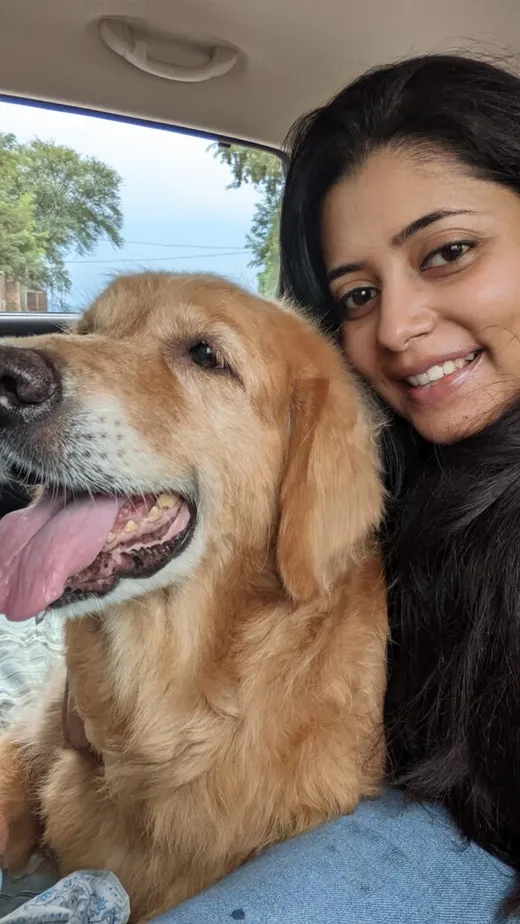 with my dog