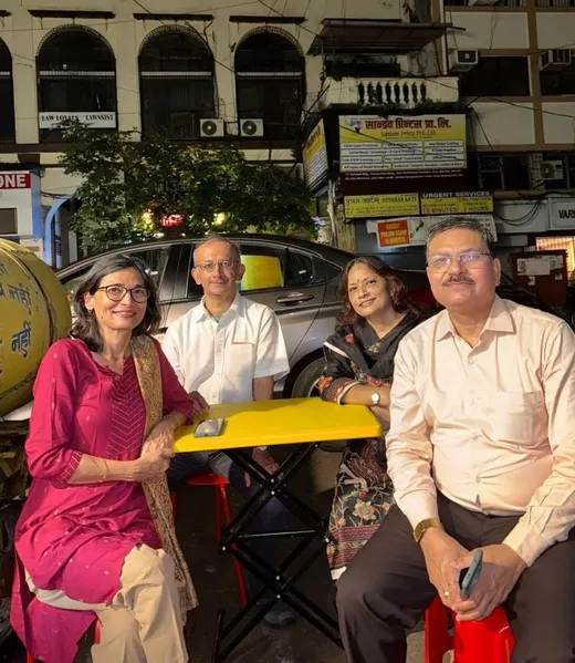 (L-R) Hema, Anshukant, Bindu and myself. During Anshukant's recent trip to Mumbai, 2025