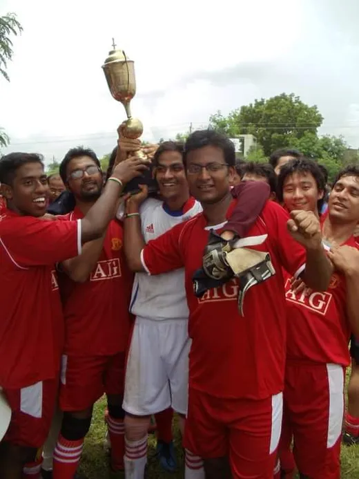 Post football match win celebration @ IIFM (2010)
